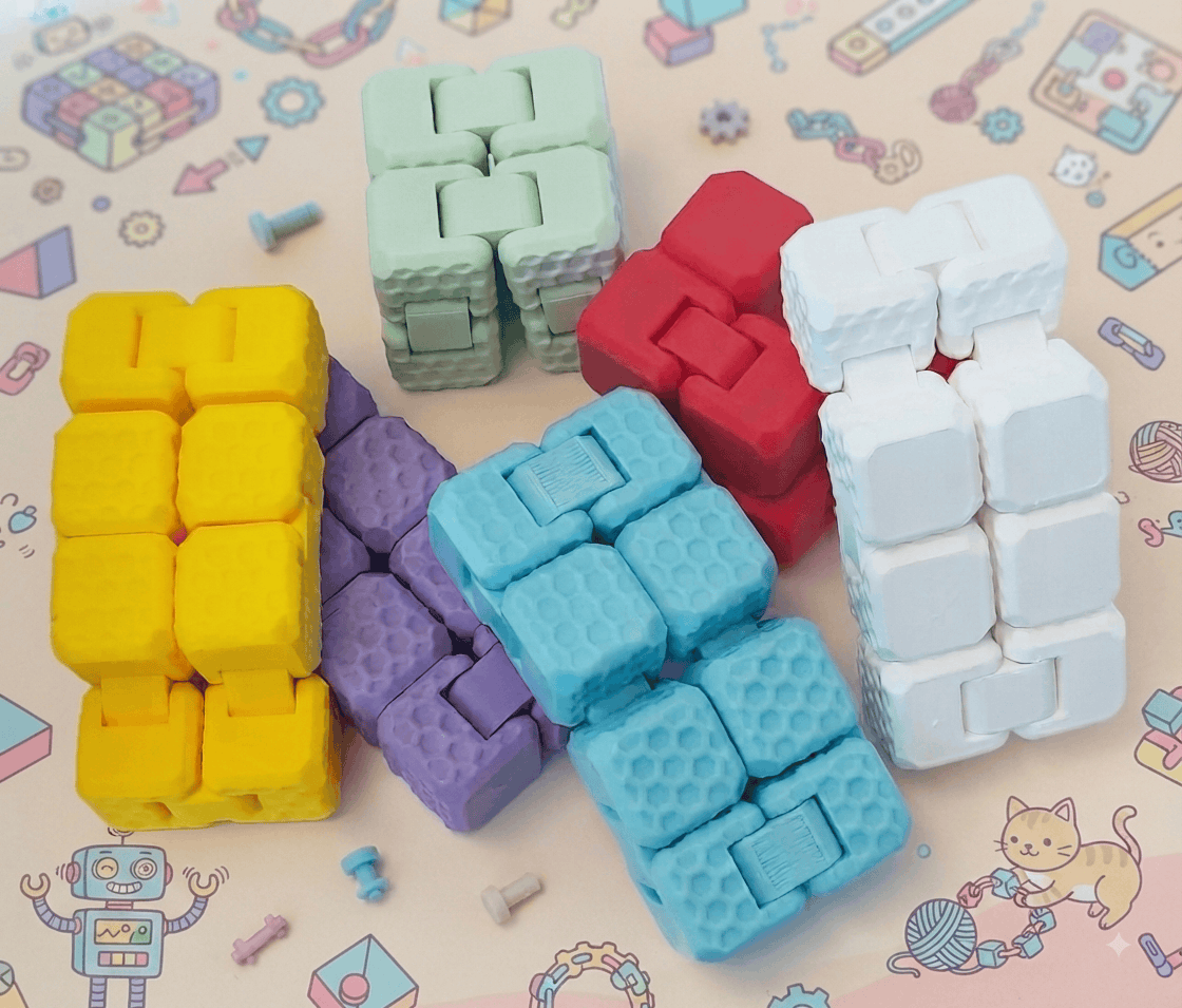 ♾️ Infinity Textured Cube Fidget Toy Third-Dimension