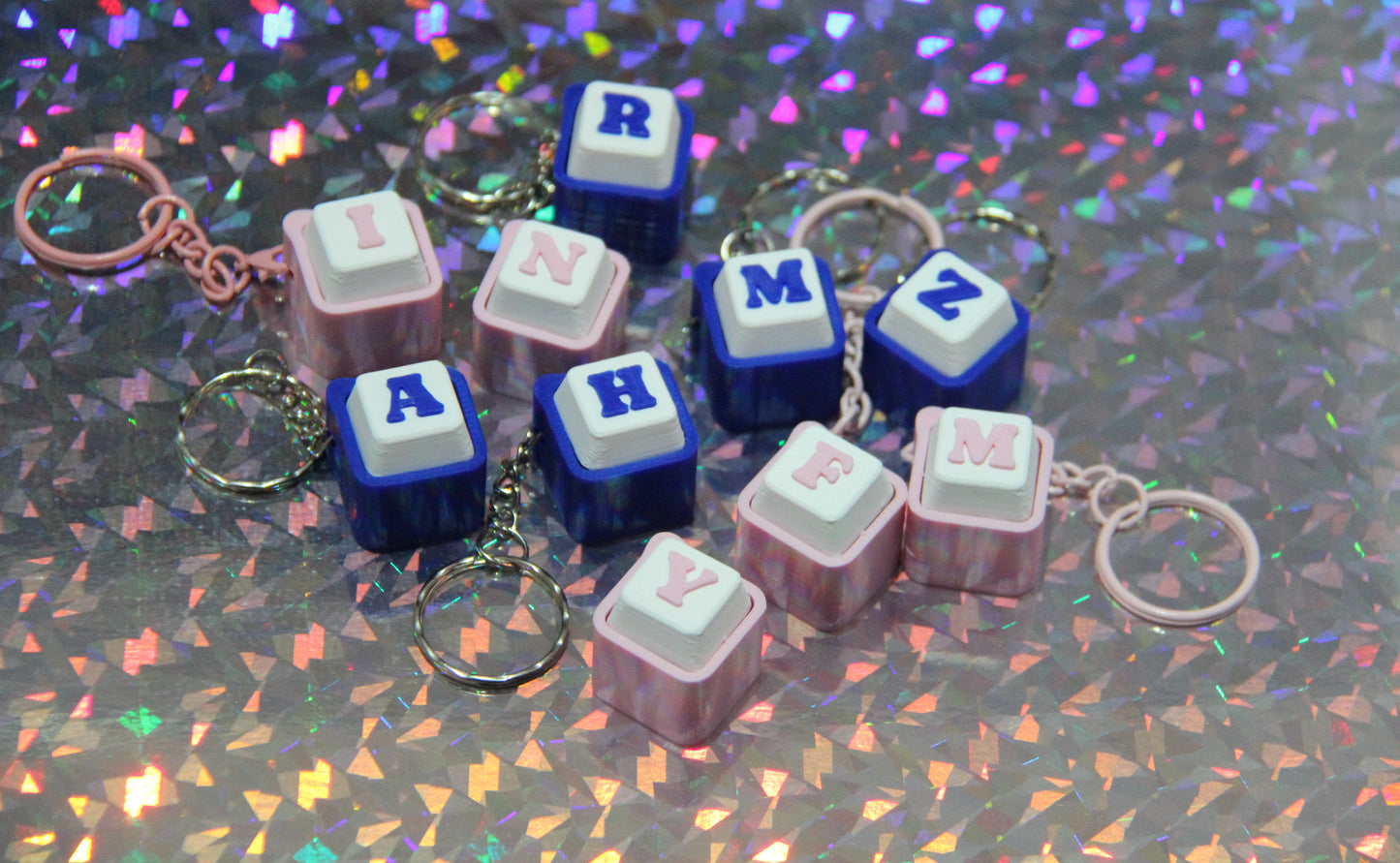 🔤 Custom 3D Printed Single Letter Clicker Fidget Keychain